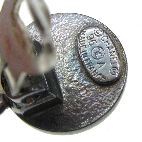 Chanel Medallion Dangle Earrings Gold Silver Clip-On - Picture 3 of 7